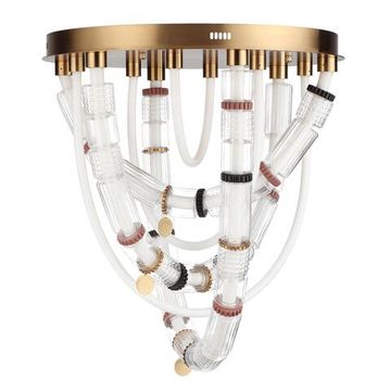 5455/80CL L-VISION ODL_EX26 043 сатин.латунь/терракот/черный Люстра потолочная LED 80W 4000K COLLIER