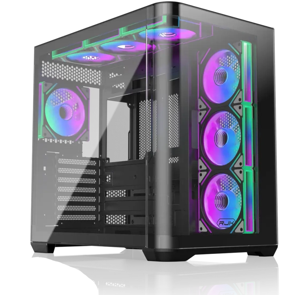 Корпус Raijintek ATREUS BT7, Midi-Tower, TG, 7x120mm ARGB, 2xUSB-A 3.0 + 1xUSB Type-C , E-ATX, ATX, mATX, mITX, Black