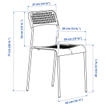 Стол и 4 стула - IKEA SANDSBERG/ADDE/САНДСБЕРГ/АДДЕ ИКЕА, 110х67 см, черный