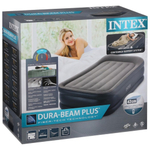 Кровать надувная Intex, 191х99х42 см, 64132NP, нас встроен, электр, флок, с ребрами жест, 136 кг