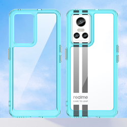 Чехол для смартфона Realme GT Neo 3, усиленные рамками бирюзового цвета, мягкий отклик кнопок