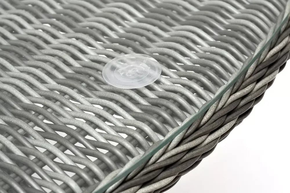 "Эспрессо" плетеный круглый стол, диаметр 150 см, цвет графит