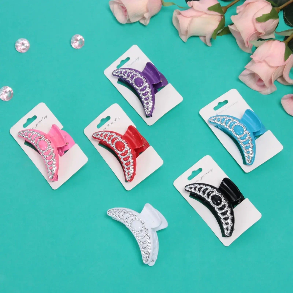 Заколка-краб для волос на блистере «Emily Collection - Lily», микс 6 цветов, 7,5см