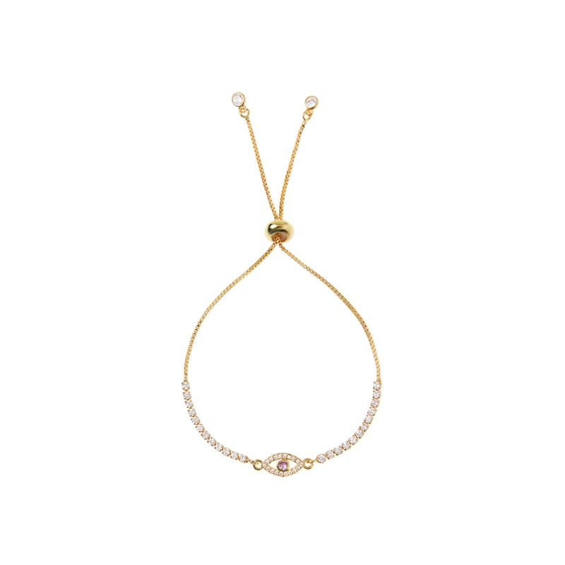 Браслет Золотой Кристальный Глаз – Розовый