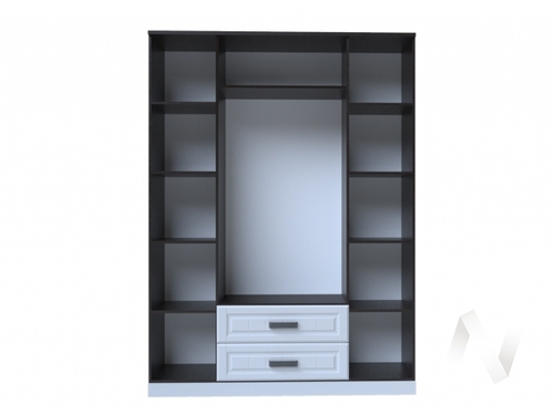 Шкаф 4-х створчатый (фасад центр. ЛДСП) секция-26 НКМ Венеция-1 (венге/белое дерево)