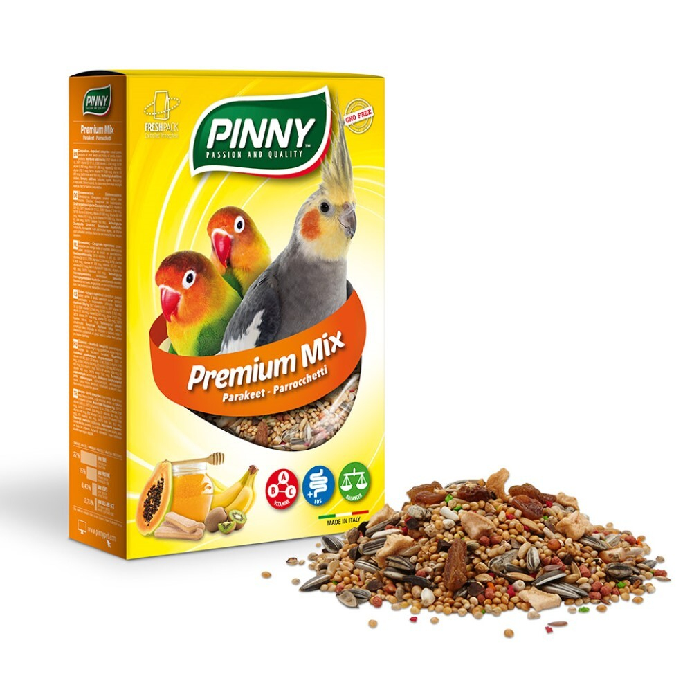 Pinny PM Корм для средних попугаев с фруктами, бисквитом и витаминами 800 г