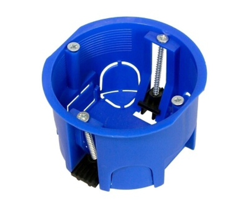 Коробка установочная ГСК 64х44 мм IP30 безгалогенная (HF) синий с пластиковыми лапками