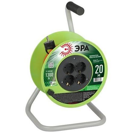 Удлинитель на катушке 4х20м с заземл. RP-4e-3х0.75-20m ПВС 3х0.75 Эра Б0056096