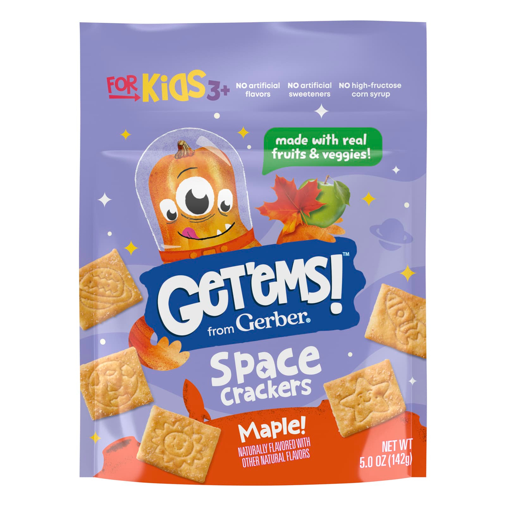 Gerber, Get'ems! ™, космические крекеры, для детей от 3 лет, клен, 142 г (5 унций)