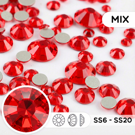 Набор стеклянных страз (mix размеров) — Siam