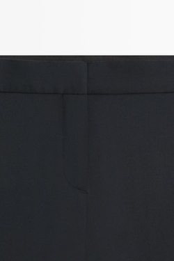 Massimo Dutti Прямые брюки из 100% холодной шерсти, темно-синий