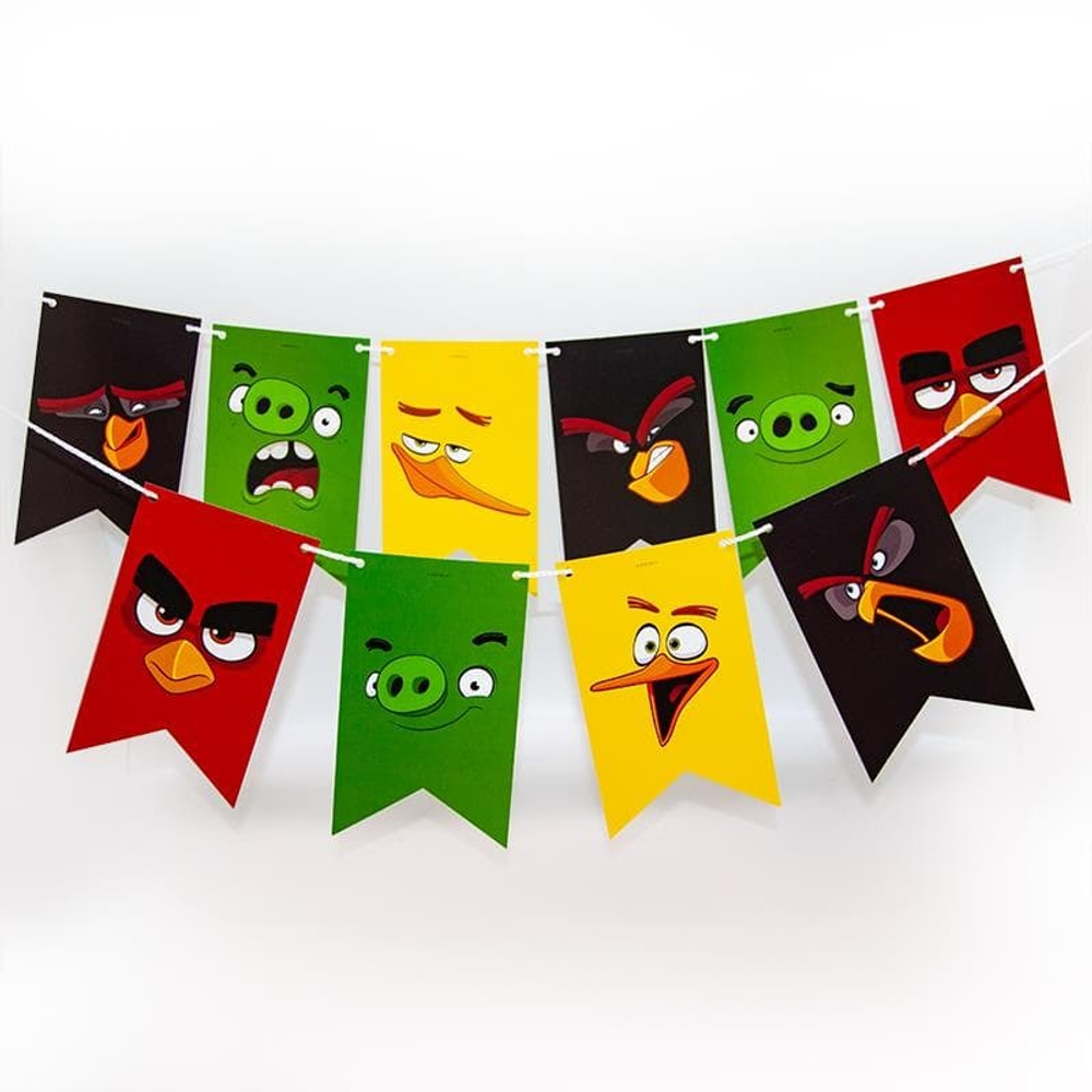 Гирлянда "Флажки Angry Birds" 180 см