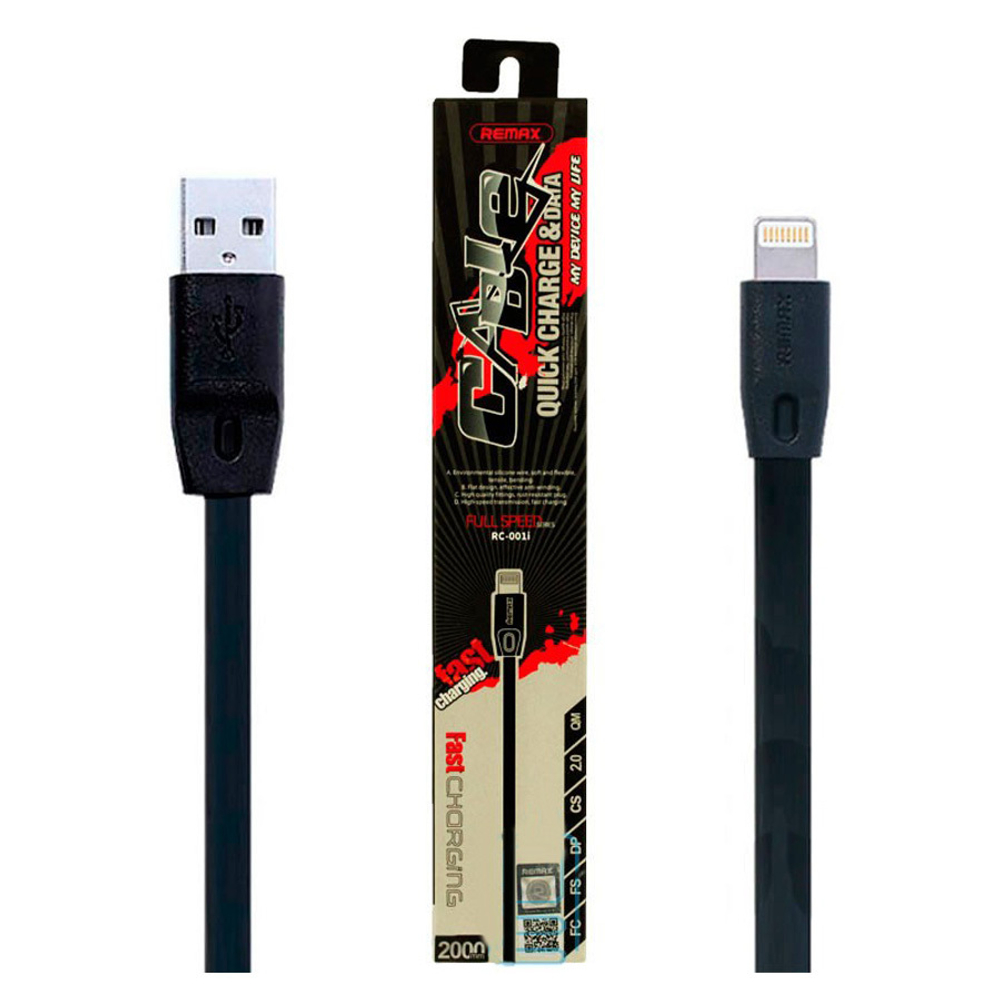 Кабель USB - Lightning (для iPhone) Remax RC-001i (2 м) Черный