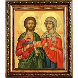 Адриан и Наталия Никомидийские Святые мученики. Икона на холсте.