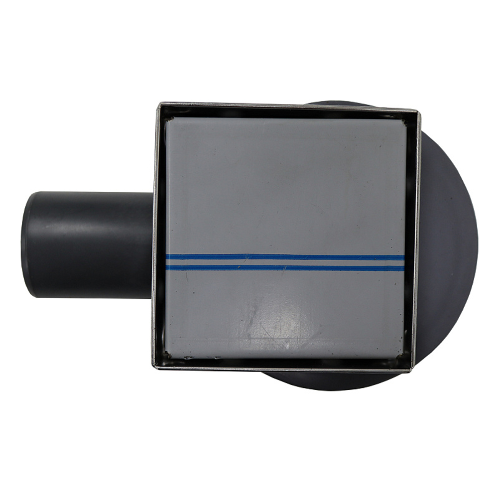 Душевой трап Loranto LIBRA 100x100 мм боковой сток, решетка из нержавеющей стали под плитку, гидрозатвор сухой (3065.0Y050K.10.1)