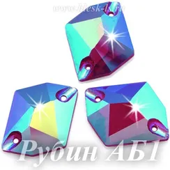 Пришивной ромб Dongzhou с 2 отверстиями, Рубин АБ (13*17/16*20) DZ