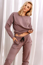 Джоггеры с карманами и поясом на резинке (Размер: XL) (Цвет: кофейный)