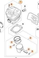 Цилиндр с поршнем Ø 47 мм PRO для бензопилы STIHL MS 361. арт.QG36147PROC FARMERBOSS (STIHL 1135 020 1211)
