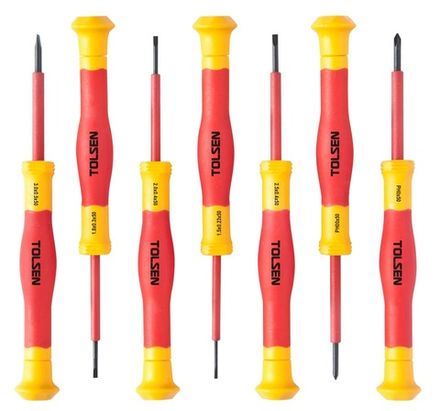 Цена на TOLSEN (TTV32007) Набор отверток диэлектрических, прецизионных, 7 предметов