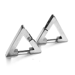 Серьги - кольца Треугольник для пирсинга ушей из медицинской стали. Стальные. 1 пара