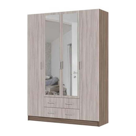 Квадро Шкаф 4-х дверный Ясень шимо темный / Ясень шимо светлый