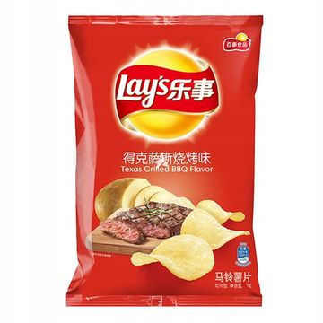 Картофельные чипсы Lay's Texas Grilled BBQ Flavor со техасского барбекю на гриле, 70 г (Китай)