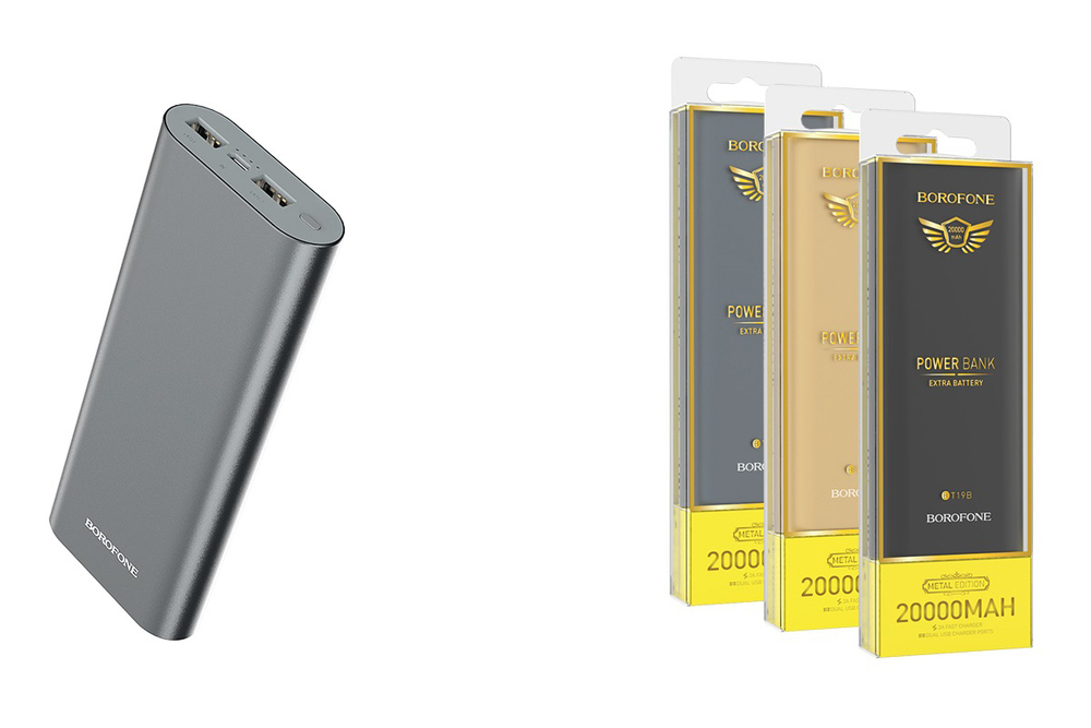 Power Bank 20000mAh, Borofone BT19B, серый, Акция