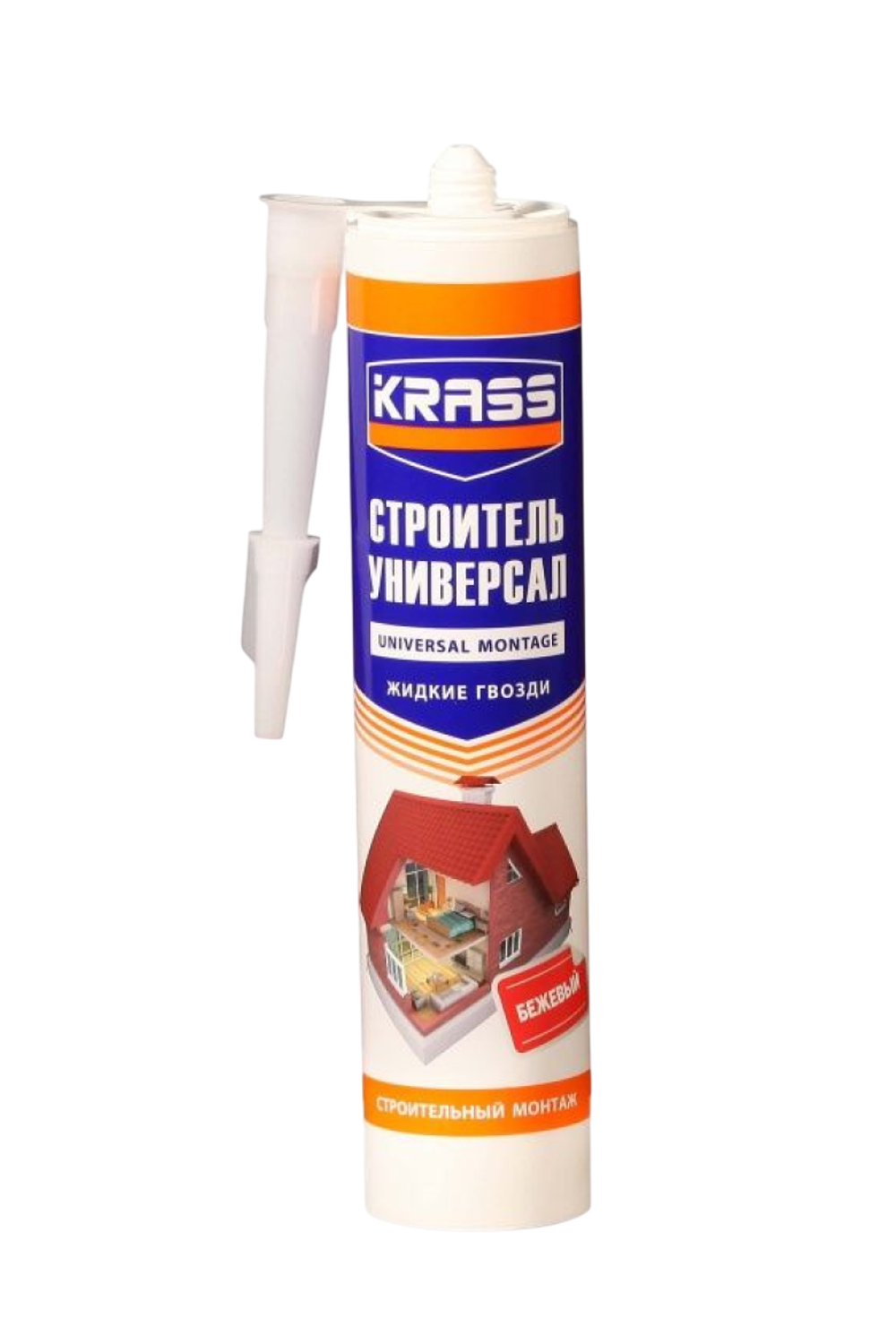 Клей KRASS ЖГ универсальные  строительный монтаж белый  300 мл