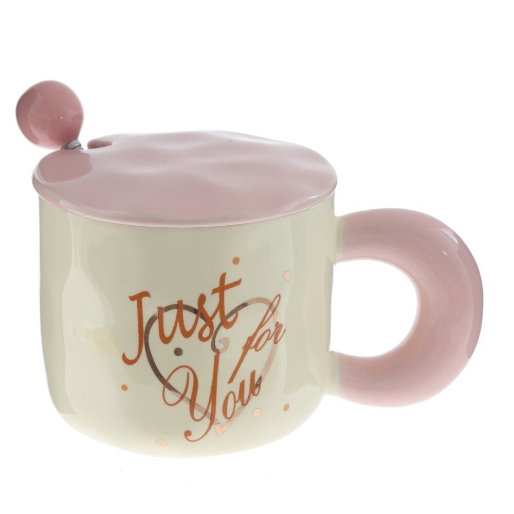 GAEM Кружка с крышкой и ложкой, 330 мл, L14 W9 H9 см, 4в.