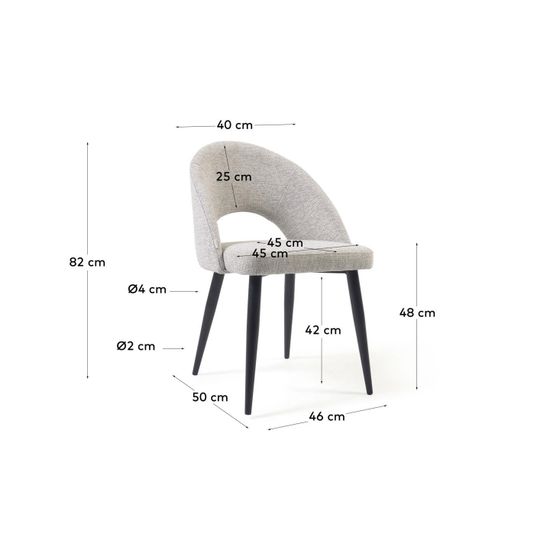 Бежевый стул Mael на стальных ножках с черной отделкой La Forma Испания 