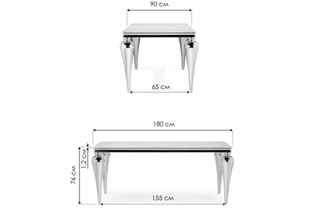 Стеклянный стол Vase 180х90х76 белый