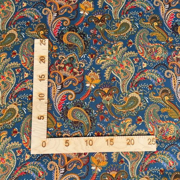 ПЕЙСЛИ, СИНИЙ, 100% хлопок, ширина 145 см 5