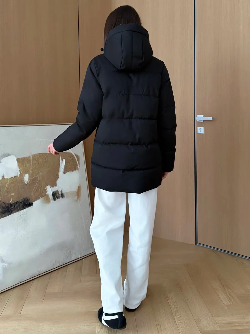 Куртка весенняя удлиненная со съемным капюшоном