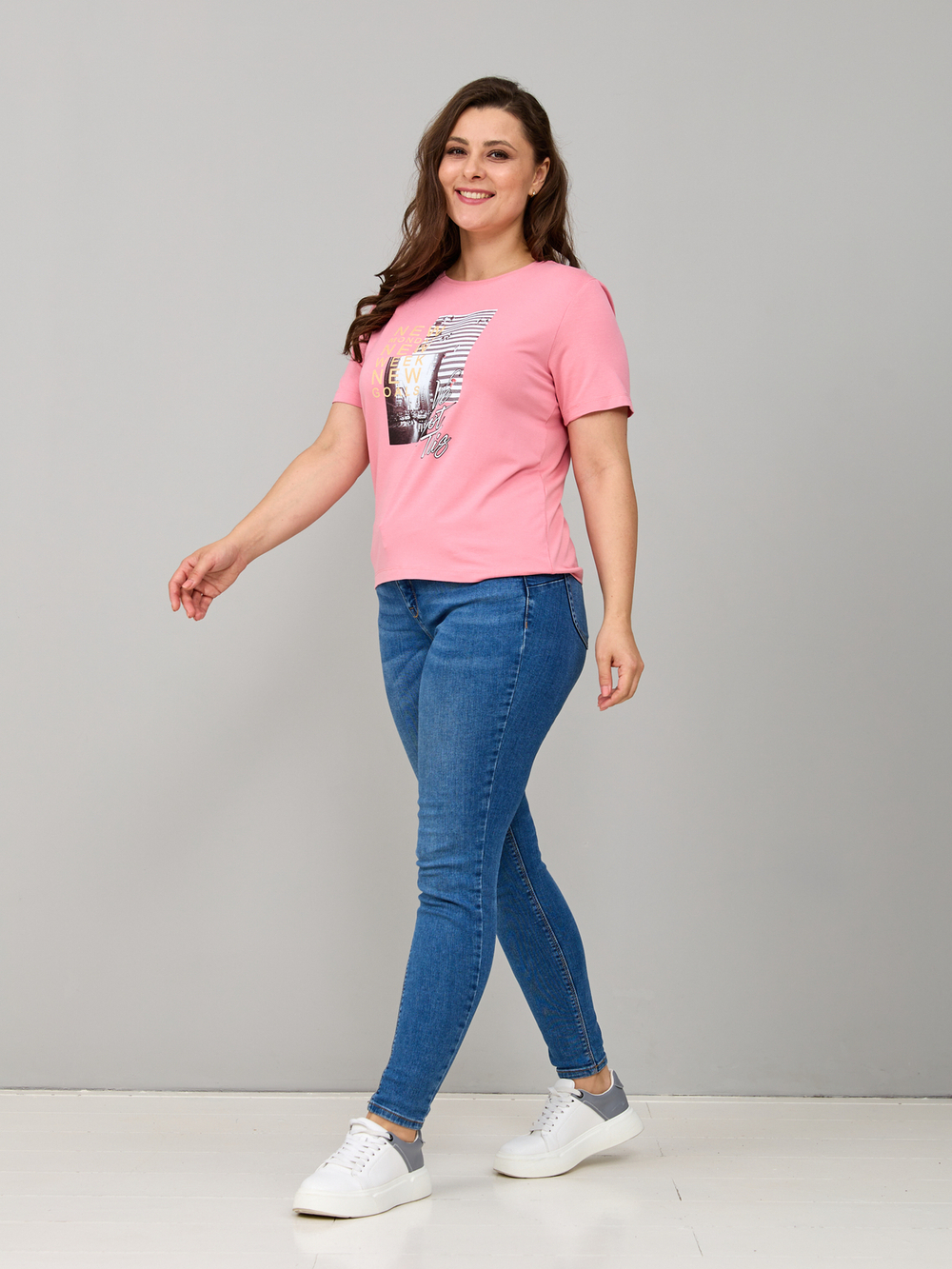 Футболка Фв-107/розовый-город