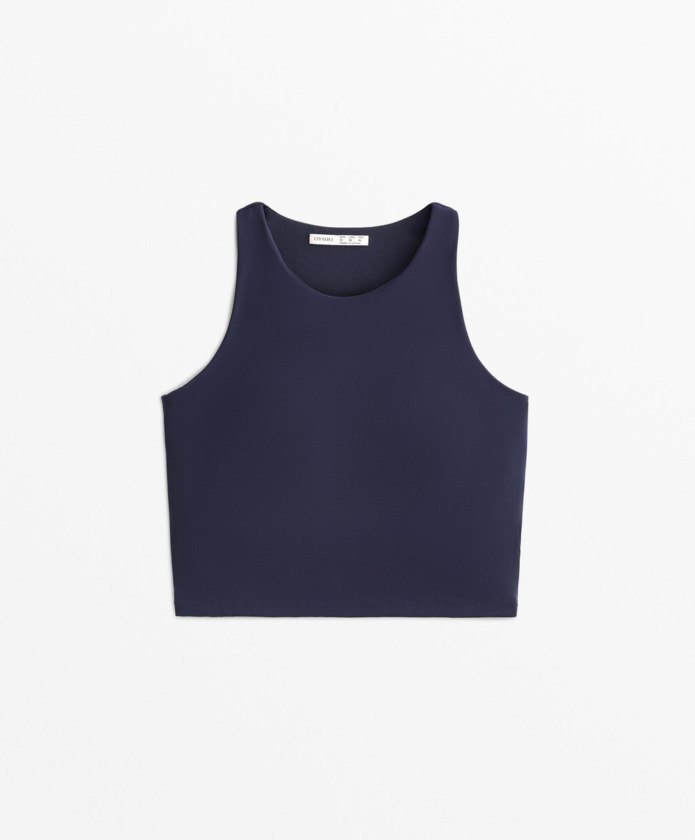 Oysho Майка Compressive, темно-синий
