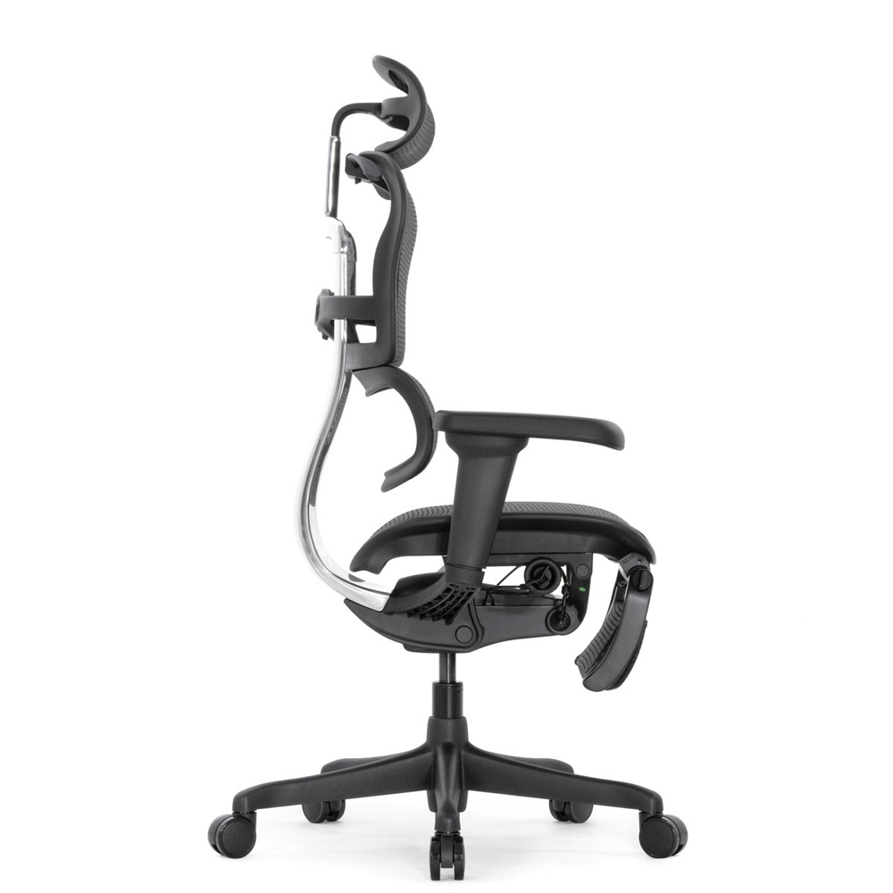 Кресло FALTO Ergohuman Ultra с подножкой ( чёрный каркас /сетка чёрный T-168-B1 Black )