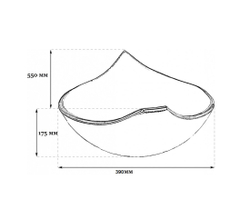 Раковина-чаша Bronze de Luxe LEAF на столешницу, зеленый глянец 545х395х125