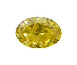 Лабораторно-выращенный бриллиант овал 7.14 х 4.99 х 3.62 мм FancyVIVID YELLOW/VS1 1.05 ct