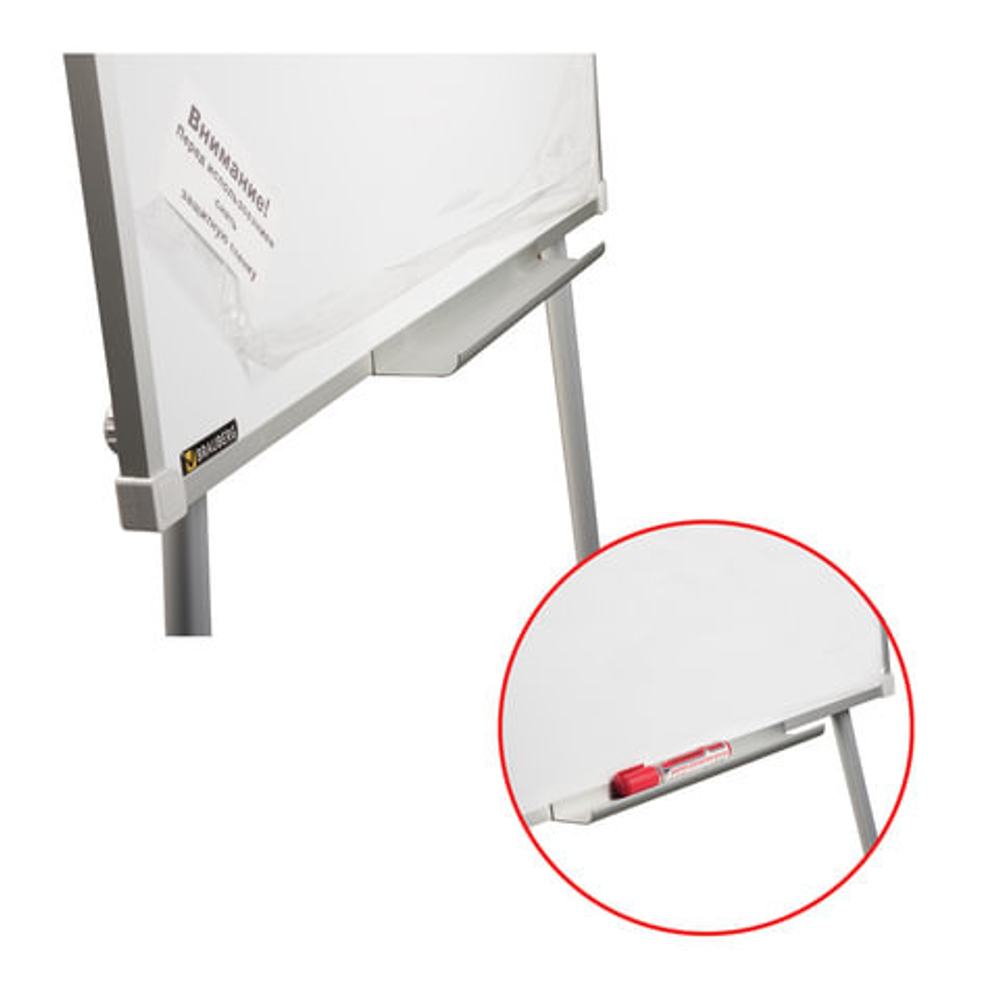 Доска-флипчарт магнитно-маркерная 70х100 см, ГАРАНТИЯ 10 ЛЕТ, РОССИЯ, BRAUBERG Стандарт, 235526