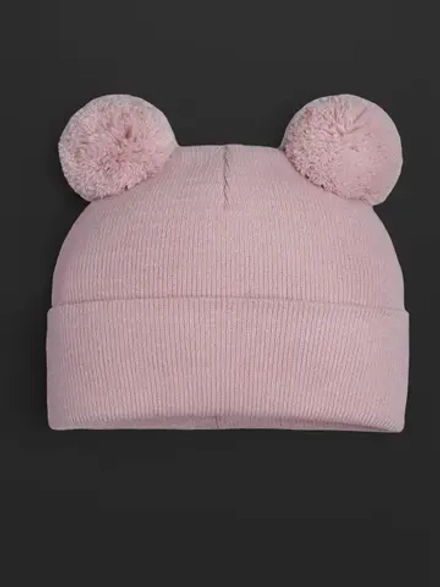 Шапка для девочки осенняя с помпоном