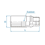 KING TONY (363521) Головка свечная шестигранная 3/8", 21 мм, резиновый фиксатор