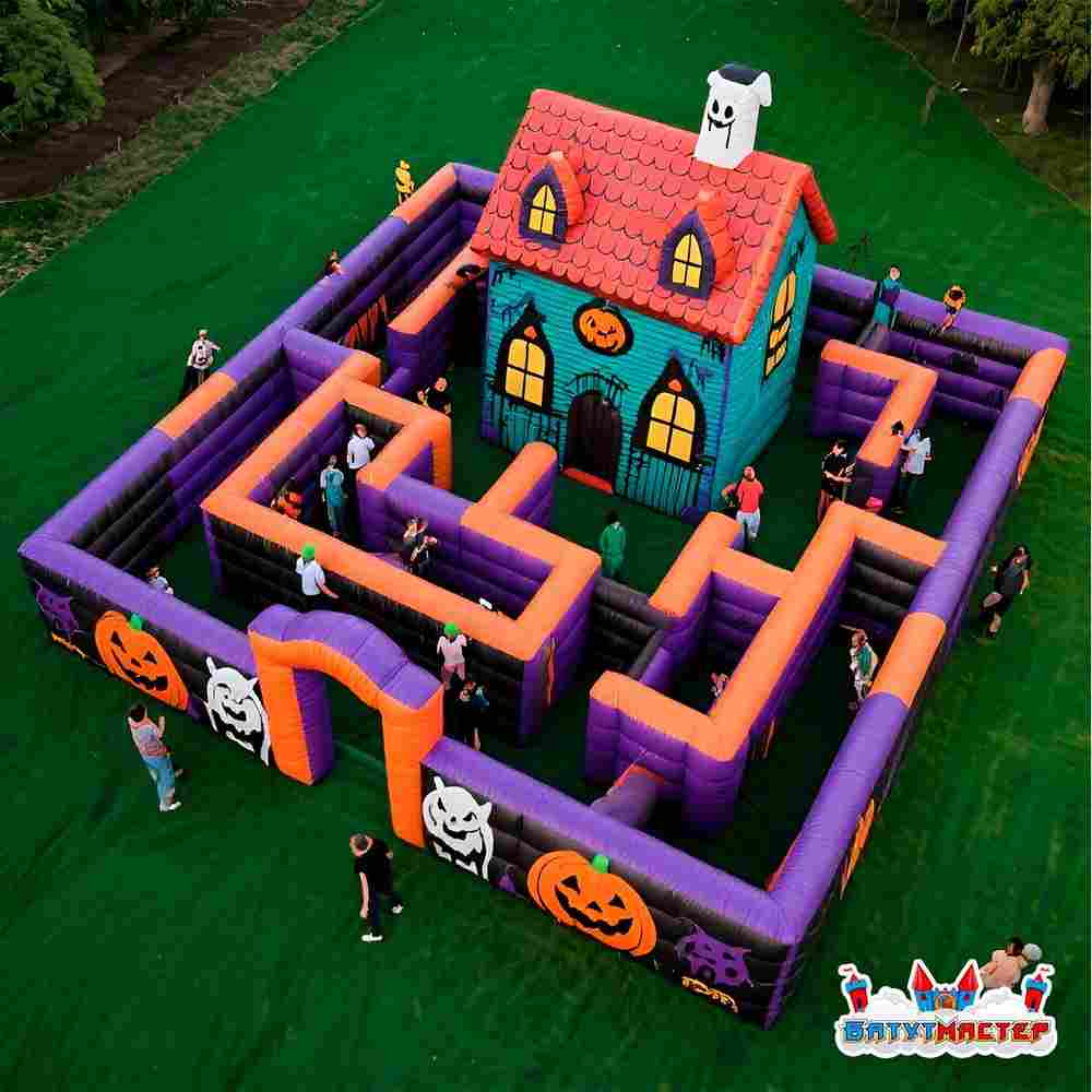 Надувной дом с привидениями «Конфеты или жизнь», 12×12×4,5 м