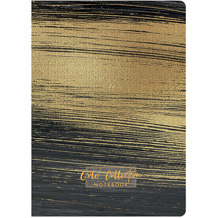 НОВИНКА! Блокнот "Gold Collection black" А5 96 листов, твердая ламинированная обложка соффтач с выборочным лаком