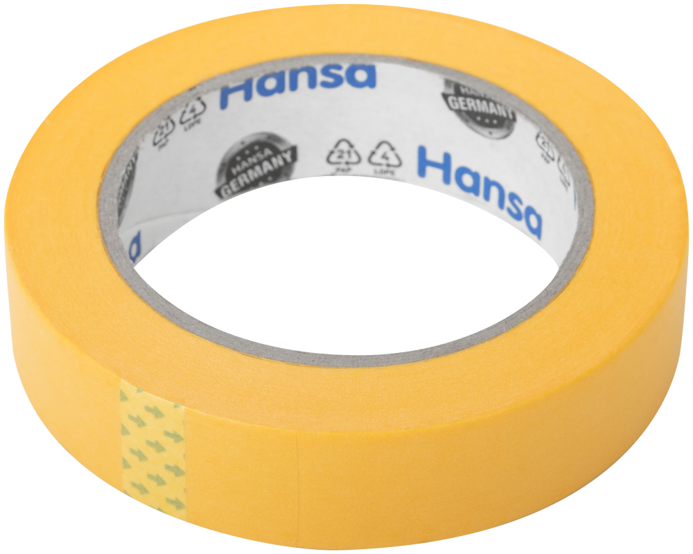 Малярная лента Hansa Professional из японской рисовой бумаги для точных краев, желтая, 25 мм x 50 м
