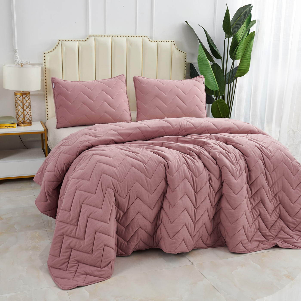 Покрывало 230х250 и 2 наволочки 50х70 Sofi De MarkO Робби розовое