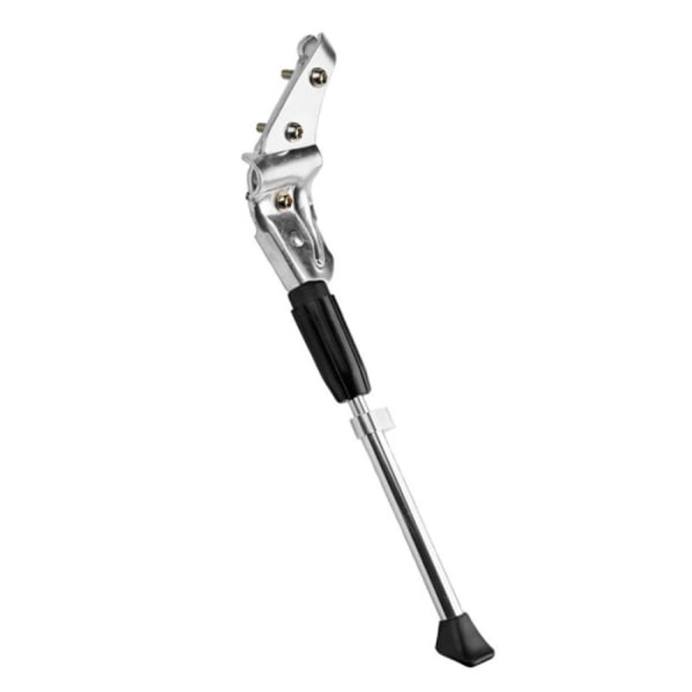 Подножка 20"-28" NH-KF25AAJ NUVO задняя, креп. на 2 пера вилки, телескоп., ал., серебро/390003