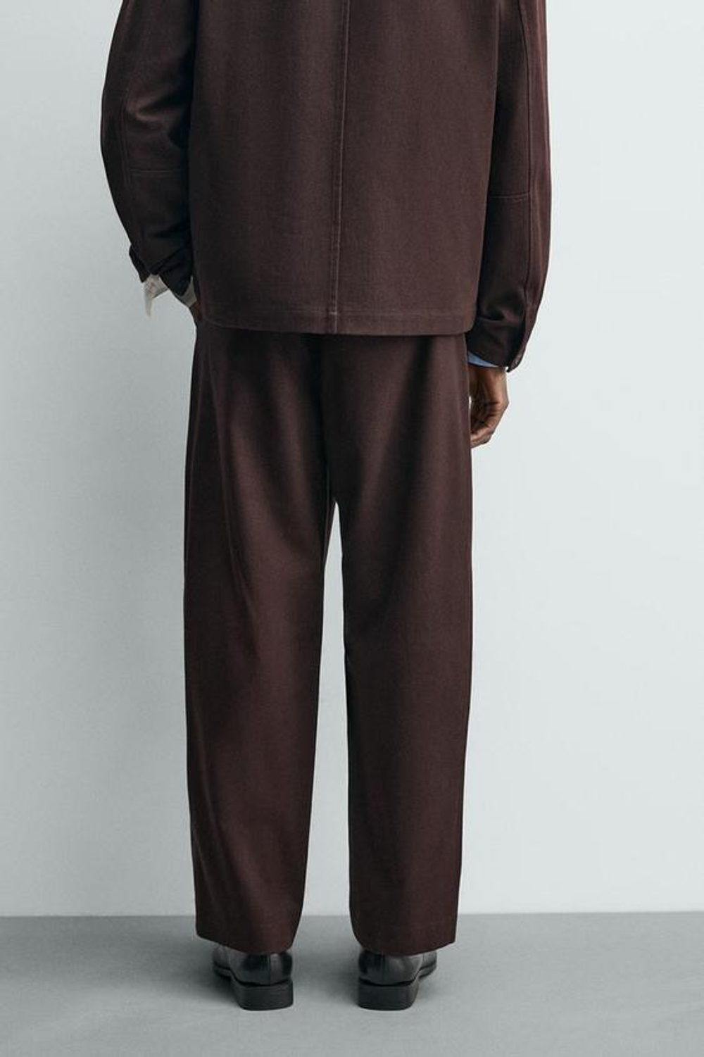 ZARA БРЮКИ BALLOON FIT ИЗ РЕЛЬЕФНОЙ ТКАНИ, ГРАНАТОВЫЙ