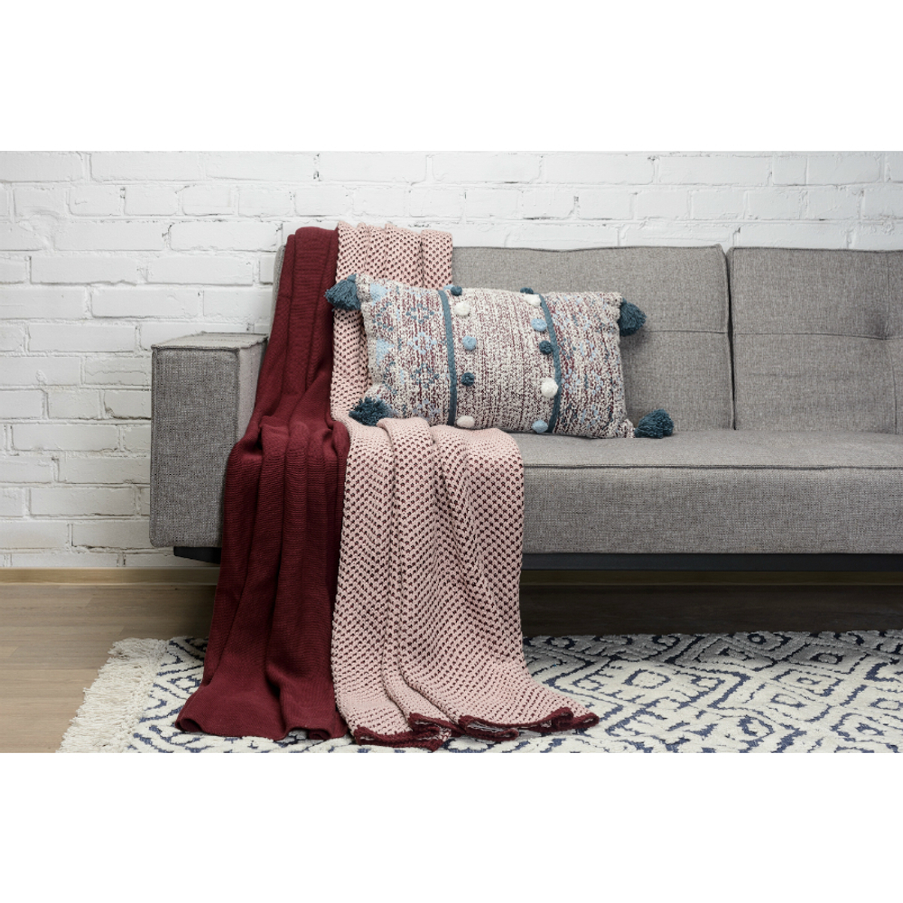 Подушка декоративная с помпонами и кисточками ethnic, 40х60 см