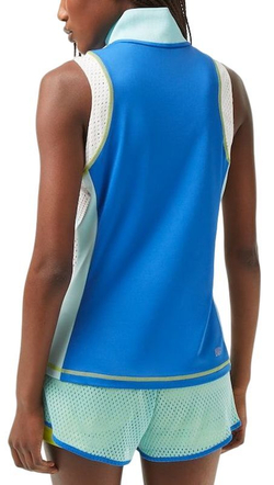 Женское поло Lacoste Tennis Sleeveless Zip Neck Polo Shirt - blue/light green/white