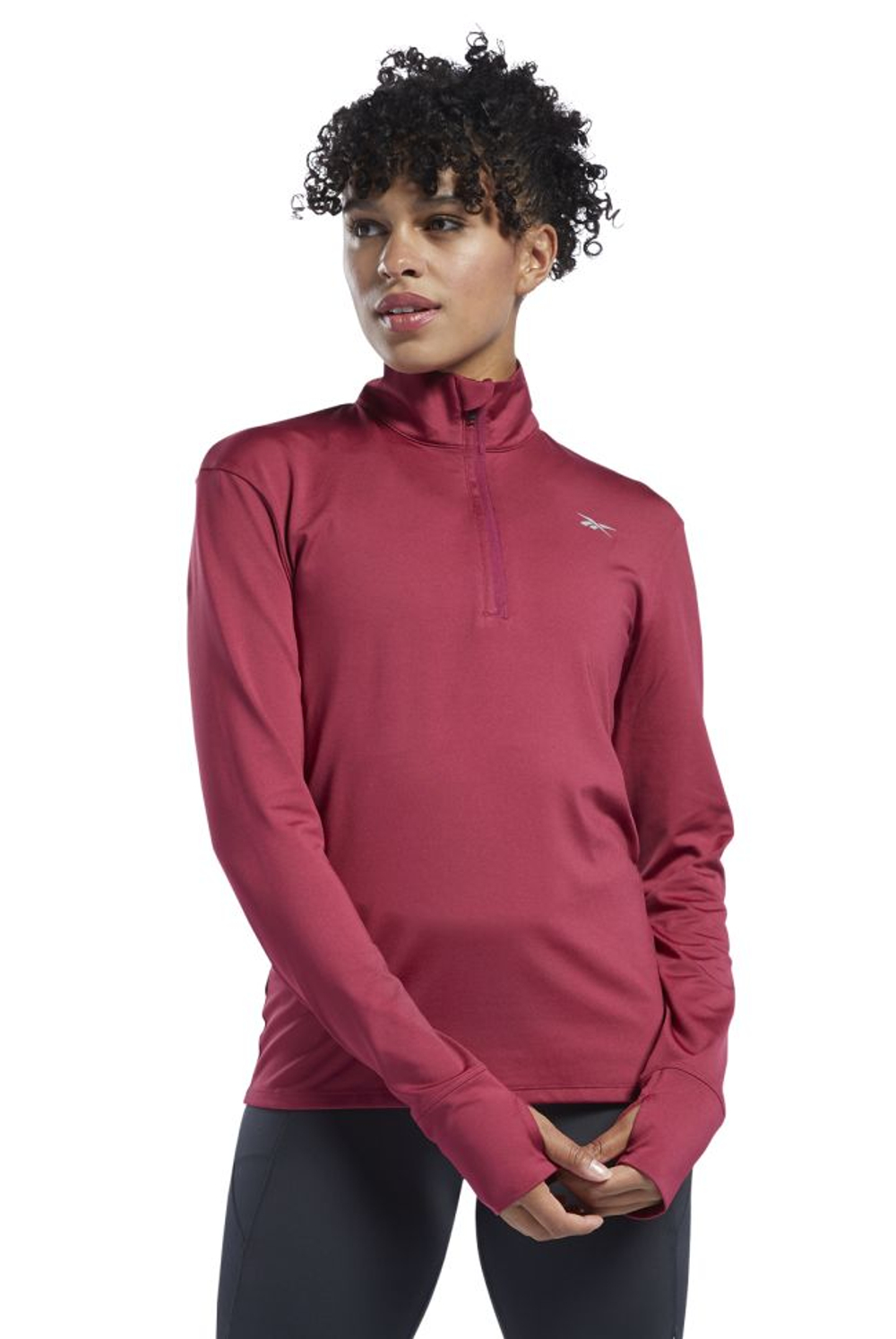 Женская теннисная куртка Reebok Workout Running 1/4 Zip W - punch berry